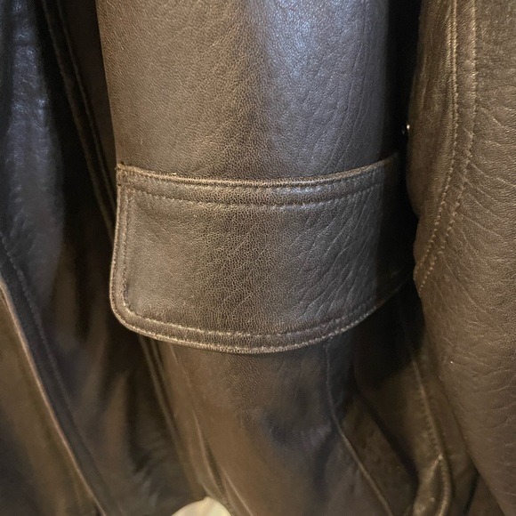 Reed Men’s Brown Leather Bomber Jacket Size Large - Picture 2 of 8